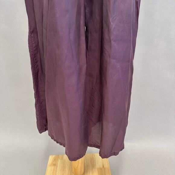 Babette SF satin burgundy wide leg ankle pant size Small Rayon elastic waist - Picture 7 of 16